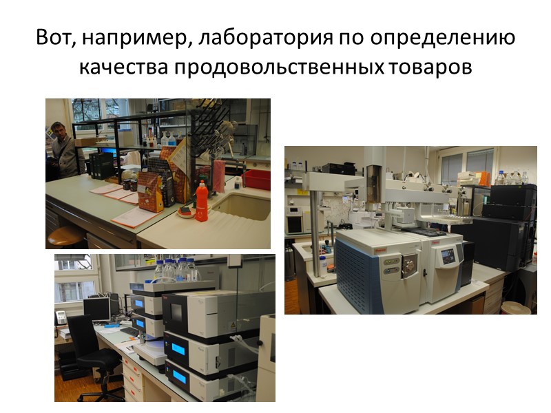 Вот, например, лаборатория по определению качества продовольственных товаров